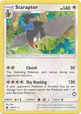 Staraptor (83/111) (Deck Exclusive #22) [Sun & Moon: Trainer Kit - Alolan Sandslash] | Silver Goblin