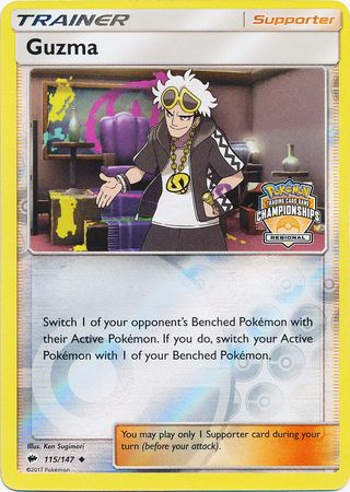 Guzma (115/147) (League Promo) [Sun & Moon: Burning Shadows] | Silver Goblin