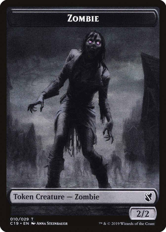 Ob Nixilis, Reignited Emblem // Zombie (010) Double-Sided Token [Commander 2019 Tokens] | Silver Goblin