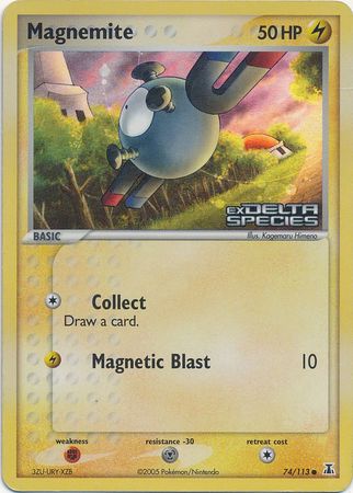 Magnemite (74/113) (Stamped) [EX: Delta Species] | Silver Goblin