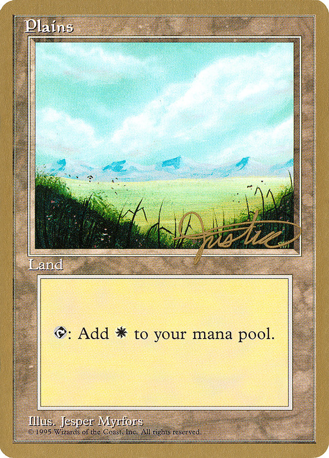 Plains (mj366) (Mark Justice) [Pro Tour Collector Set] | Silver Goblin