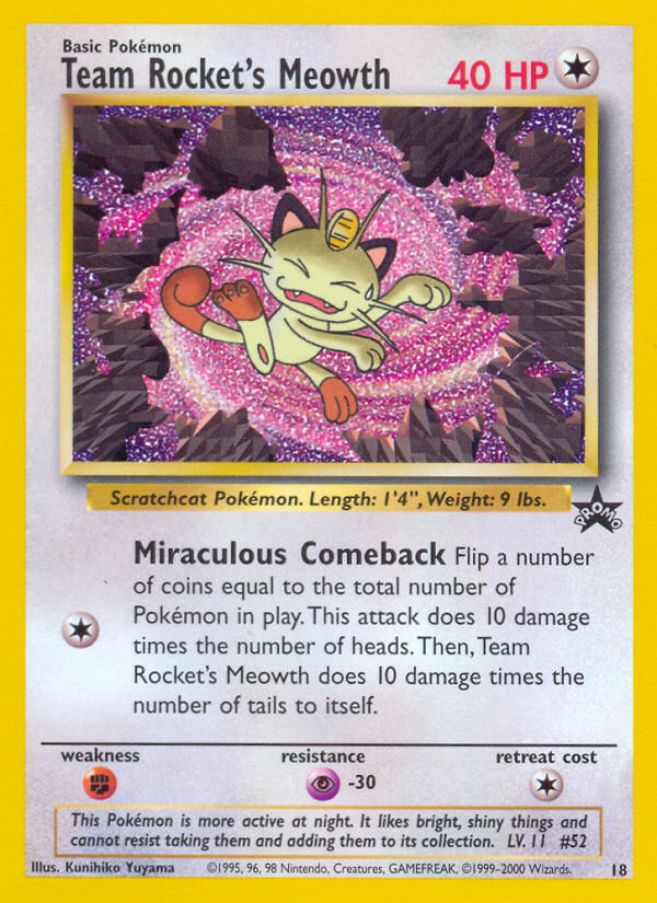 Team Rocket's Meowth (18) [Wizards of the Coast: Black Star Promos] | Silver Goblin