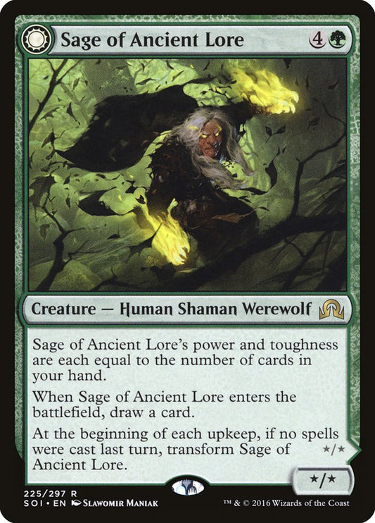 Sage of Ancient Lore // Werewolf of Ancient Hunger (225) - Shadows over Innistrad