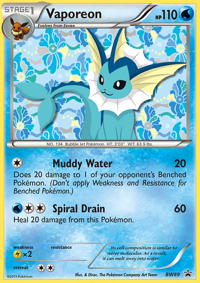 Vaporeon (BW89) [Black & White: Black Star Promos] | Silver Goblin