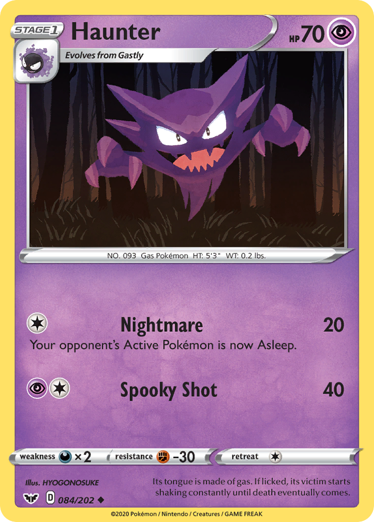 Haunter (084/202) [Sword & Shield: Base Set] | Silver Goblin