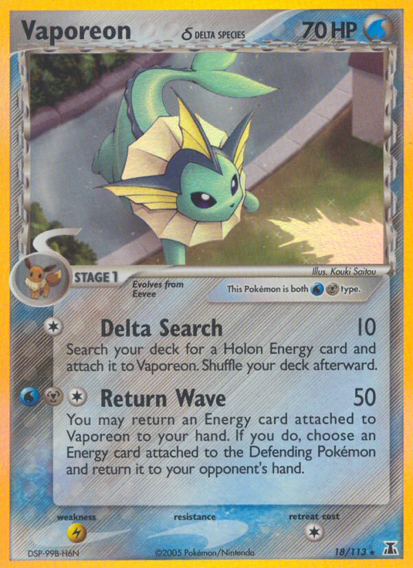 Vaporeon (18/113) (Delta Species) [EX: Delta Species] | Silver Goblin