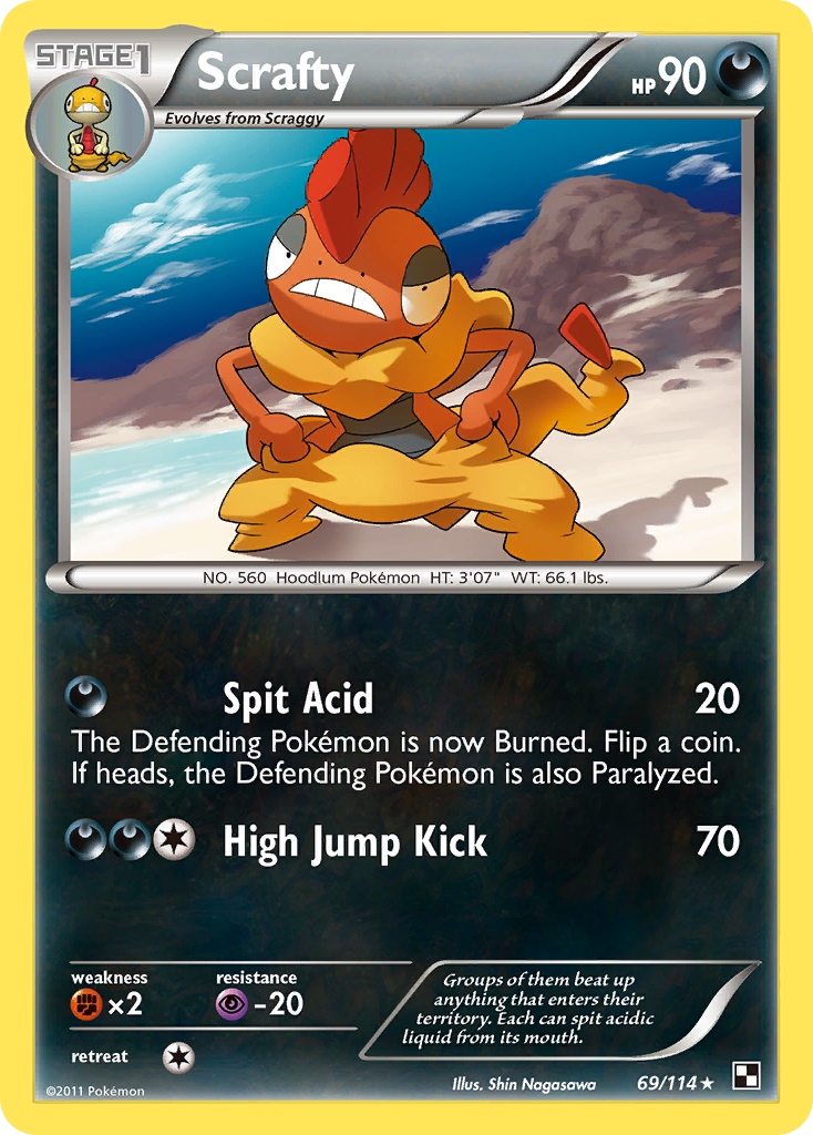 Scrafty (69/114) [Black & White: Base Set] | Silver Goblin