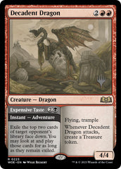 Decadent Dragon // Expensive Taste (Promo Pack) [Wilds of Eldraine Promos] | Silver Goblin