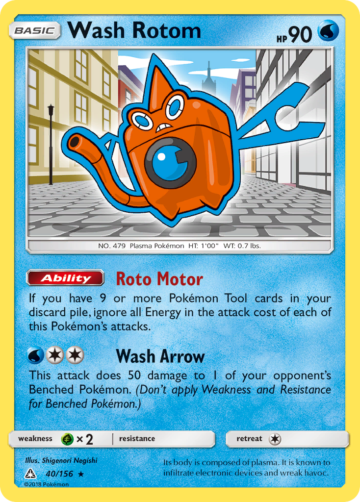 Wash Rotom (40/156) [Sun & Moon: Ultra Prism] | Silver Goblin