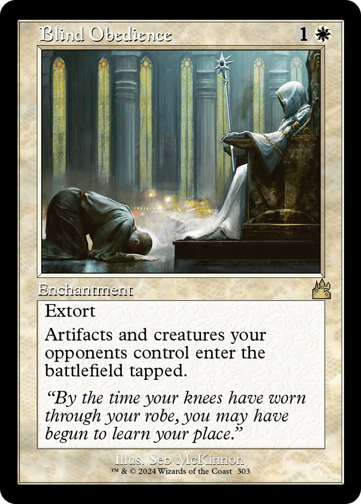 Blind Obedience (Retro Frame) [Ravnica Remastered] | Silver Goblin