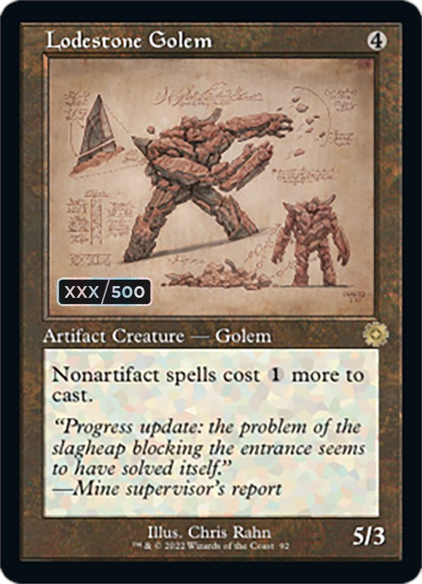 Lodestone Golem (Retro Schematic) (Serialized) [The Brothers' War Retro Artifacts] | Silver Goblin