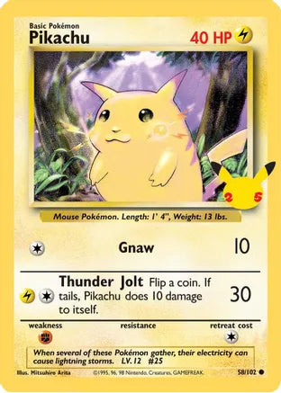 Pikachu (58/102) (25th Anniversary) (Jumbo Card) [Celebrations: 25th Anniversary] | Silver Goblin