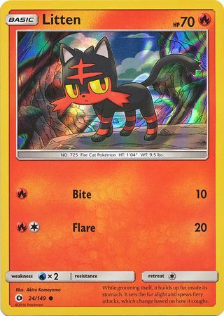 Litten (24/149) (Water Web Holo) [Sun & Moon: Base Set] | Silver Goblin