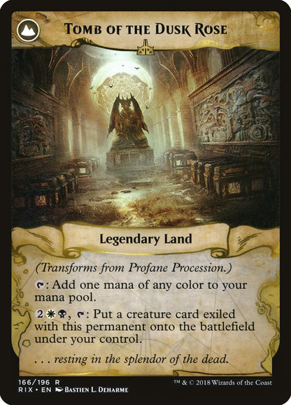 Profane Procession // Tomb of the Dusk Rose (166) - Rivals of Ixalan