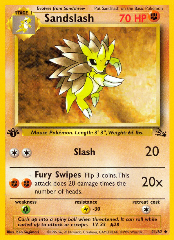 Sandslash (41/62) [Fossil 1st Edition] | Silver Goblin