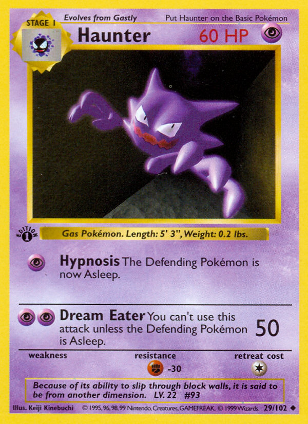 Haunter (29/102) (Shadowless) [Base Set 1st Edition] | Silver Goblin