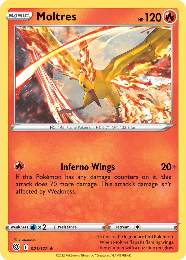 Moltres (021/172) (Theme Deck Exclusive) [Sword & Shield: Brilliant Stars] | Silver Goblin