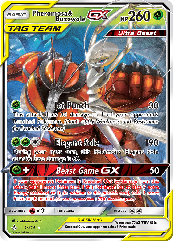 Pheromosa & Buzzwole GX (1/214) [Sun & Moon: Unbroken Bonds] | Silver Goblin