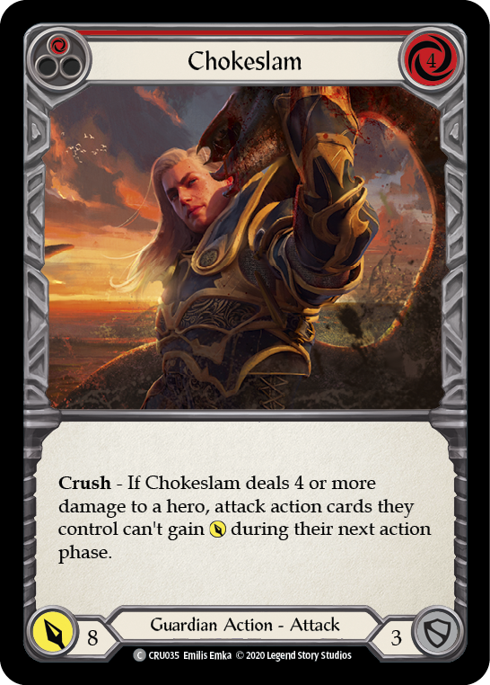 Chokeslam (Red) [CRU035] (Crucible of War)  1st Edition Rainbow Foil | Silver Goblin