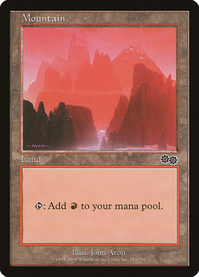 Mountain (343) [Urza's Saga] | Silver Goblin