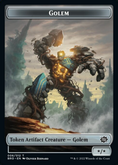 Powerstone // Golem Double-Sided Token [The Brothers' War Tokens] | Silver Goblin