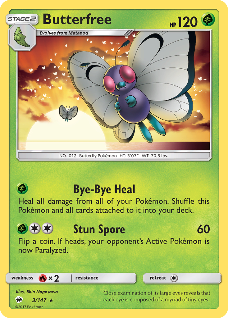 Butterfree (3/147) [Sun & Moon: Burning Shadows] | Silver Goblin