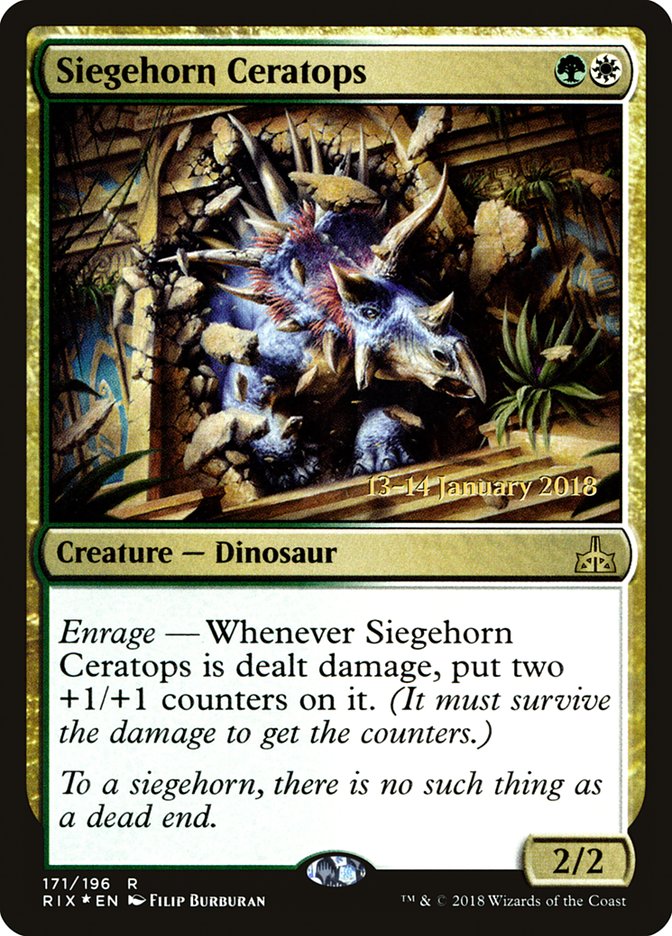 Siegehorn Ceratops [Rivals of Ixalan Prerelease Promos] | Silver Goblin