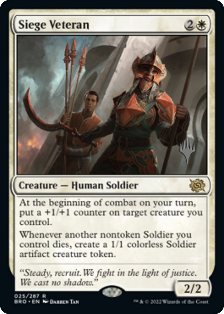 Siege Veteran (Promo Pack) [The Brothers' War Promos] | Silver Goblin