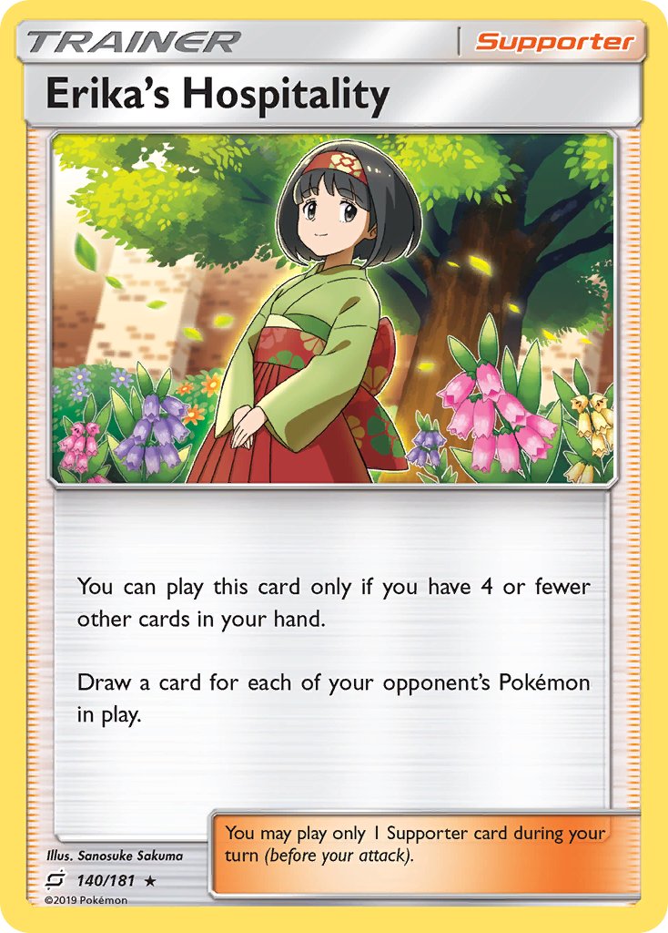 Erika's Hospitality (140/181) (Theme Deck Exclusive) [Sun & Moon: Team Up] | Silver Goblin