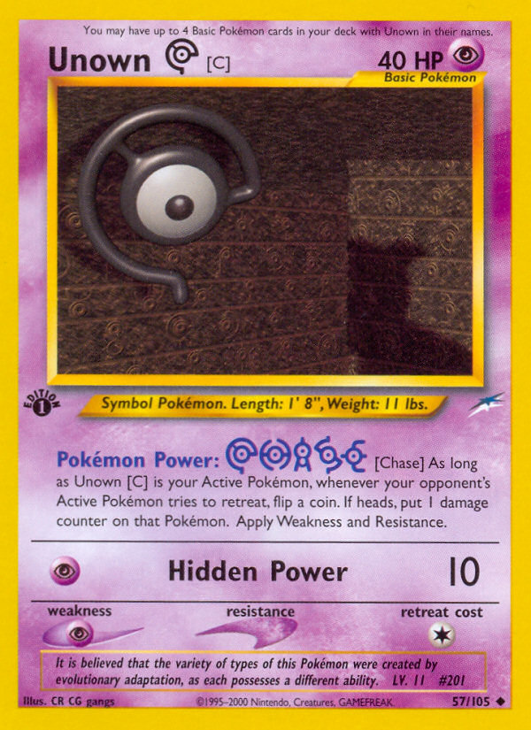 Unown [C] (57/105) [Neo Destiny 1st Edition] | Silver Goblin