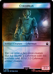 Fish // Cyberman Double-Sided Token (Surge Foil) [Doctor Who Tokens] | Silver Goblin