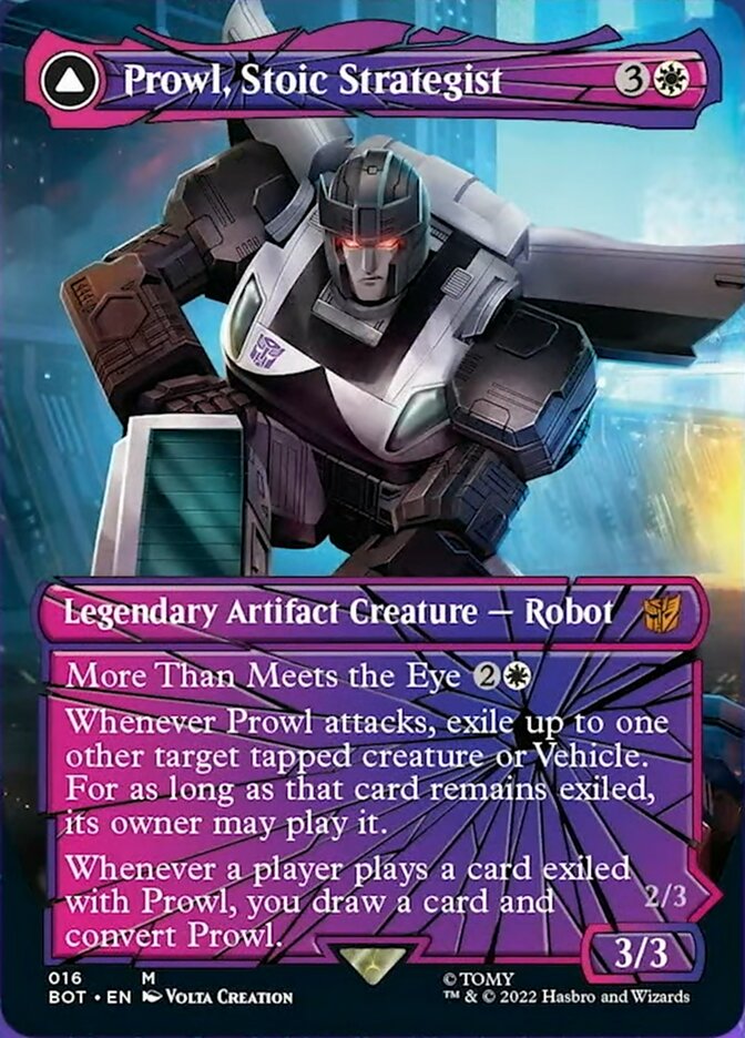 Prowl, Stoic Strategist // Prowl, Pursuit Vehicle (Shattered Glass) [Transformers] | Silver Goblin