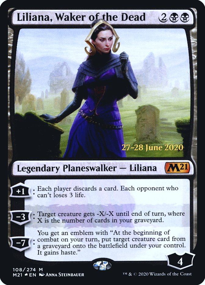 Liliana, Waker of the Dead [Core Set 2021 Prerelease Promos] | Silver Goblin