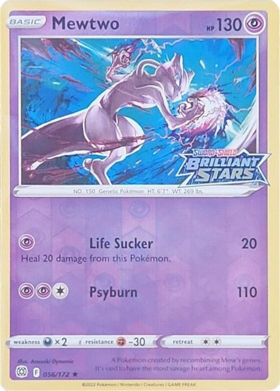 Mewtwo (056/172) (Brilliant Stars Stamped) [Sword & Shield: Brilliant Stars] | Silver Goblin