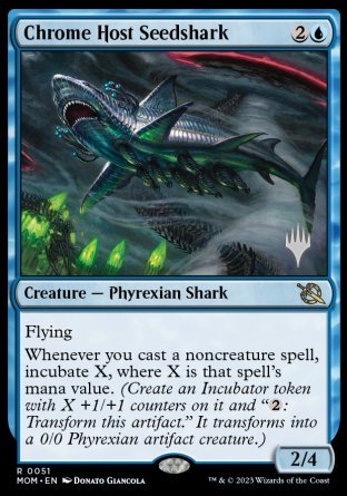 Chrome Host Seedshark (Promo Pack) [March of the Machine Promos] | Silver Goblin