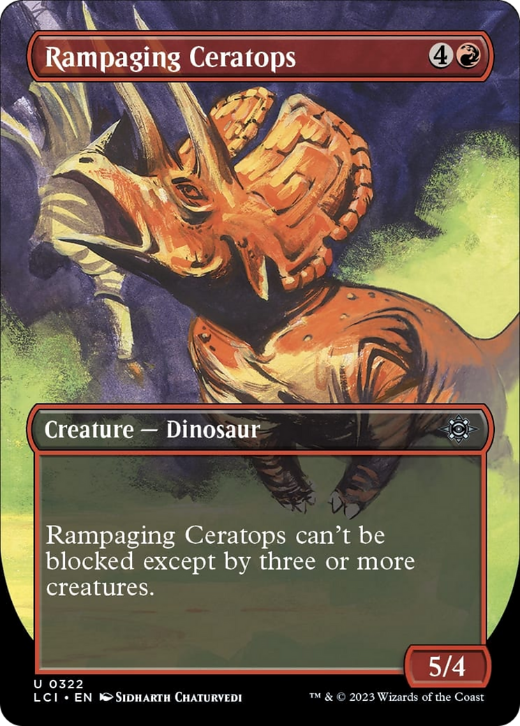 Rampaging Ceratops (Borderless) [The Lost Caverns of Ixalan] | Silver Goblin