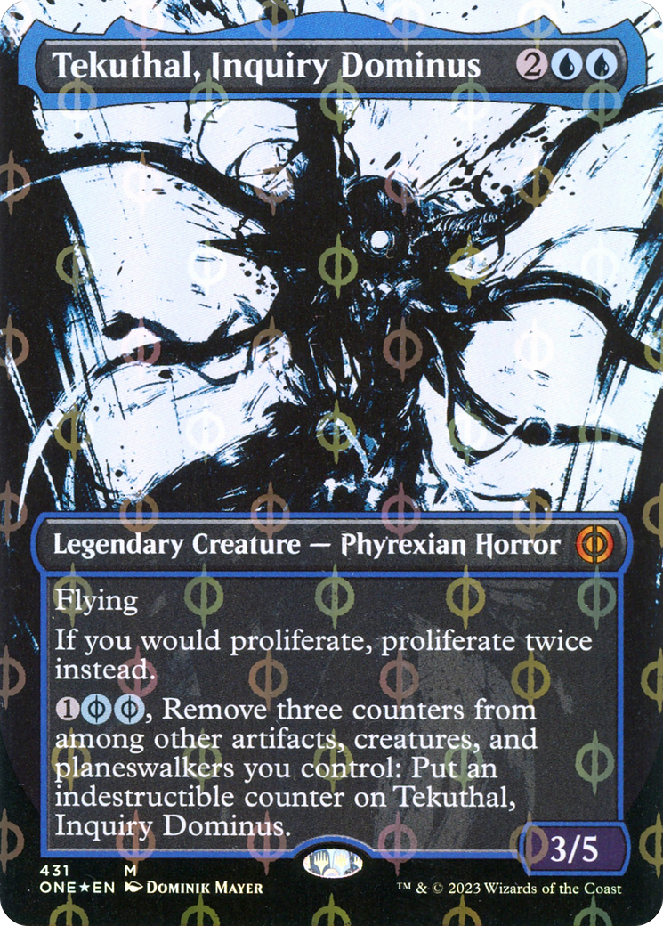 Tekuthal, Inquiry Dominus (Borderless Ichor Step-and-Compleat Foil) [Phyrexia: All Will Be One] | Silver Goblin