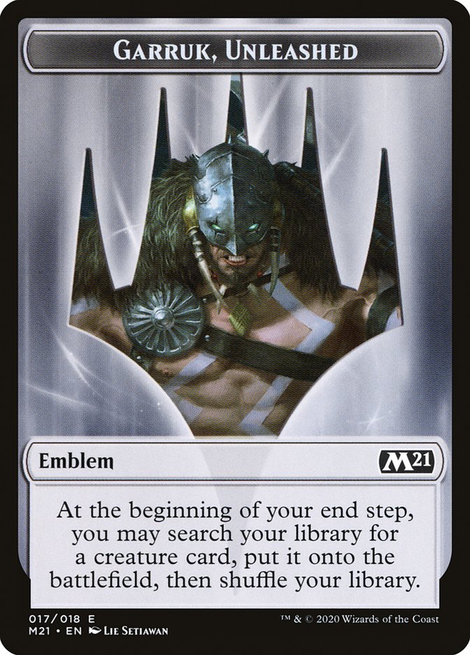 Garruk, Unleashed Emblem [Core Set 2021 Tokens] | Silver Goblin