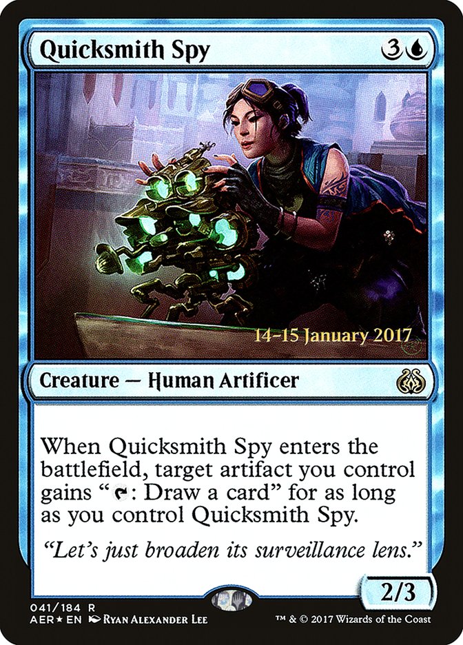 Quicksmith Spy [Aether Revolt Prerelease Promos] | Silver Goblin