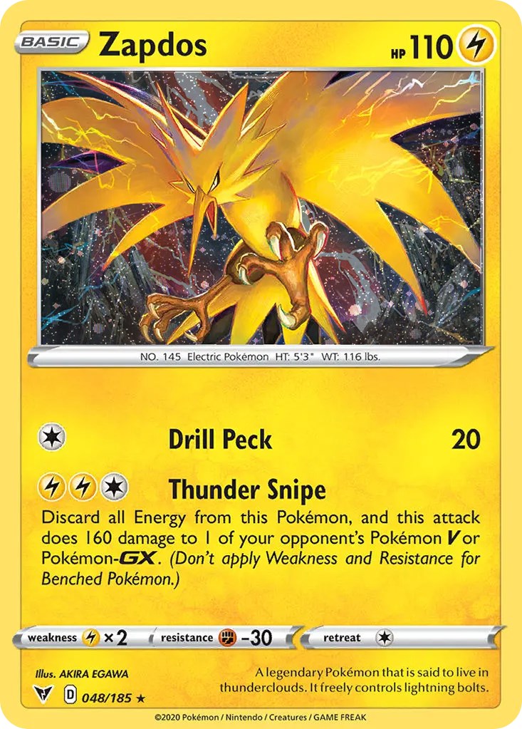 Zapdos (048/185) (Cosmos Holo) [Sword & Shield: Vivid Voltage] | Silver Goblin