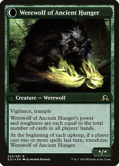 Sage of Ancient Lore // Werewolf of Ancient Hunger (225s) Foil - Shadows over Innistrad Promos