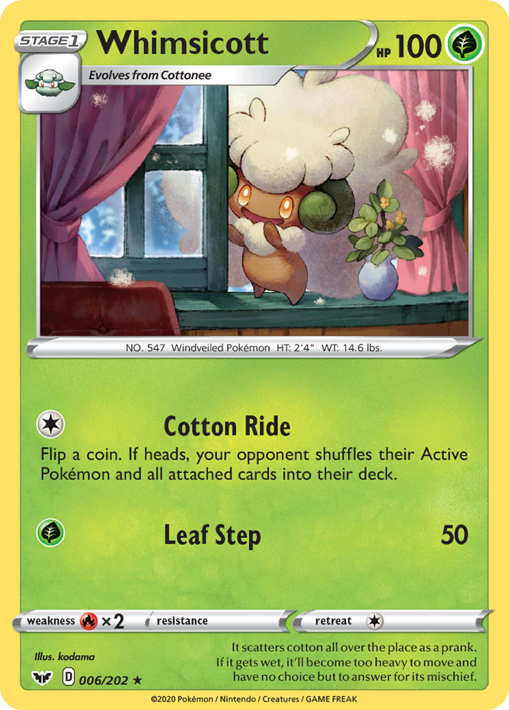 Whimsicott (006/202) [Sword & Shield: Base Set] | Silver Goblin