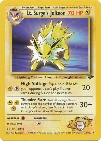 Lt. Surge's Jolteon (28/132) [Gym Challenge Unlimited] | Silver Goblin