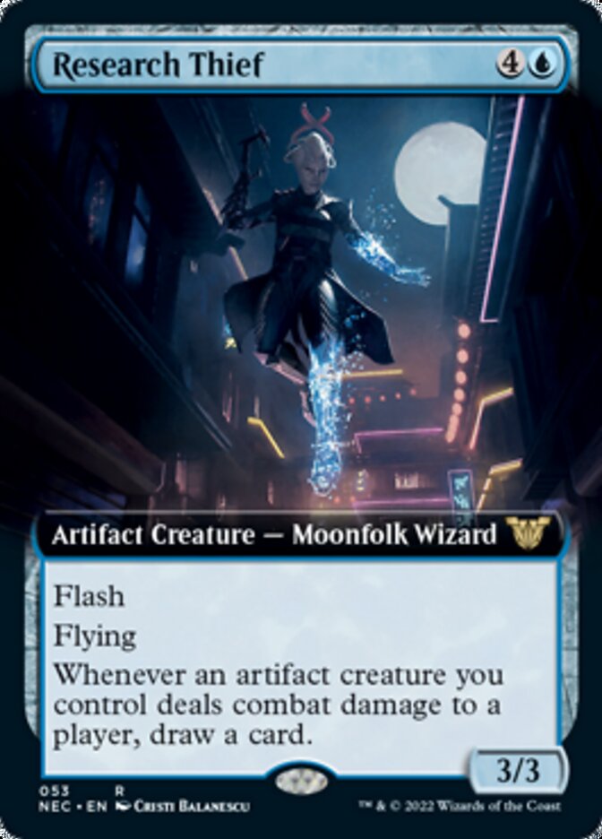 Research Thief (Extended Art) [Kamigawa: Neon Dynasty Commander] | Silver Goblin