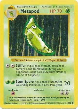 Metapod (54/102) [Base Set Shadowless Unlimited] | Silver Goblin