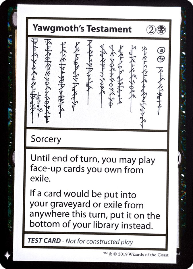 Yawgmoth's Testament [Mystery Booster Playtest Cards] | Silver Goblin