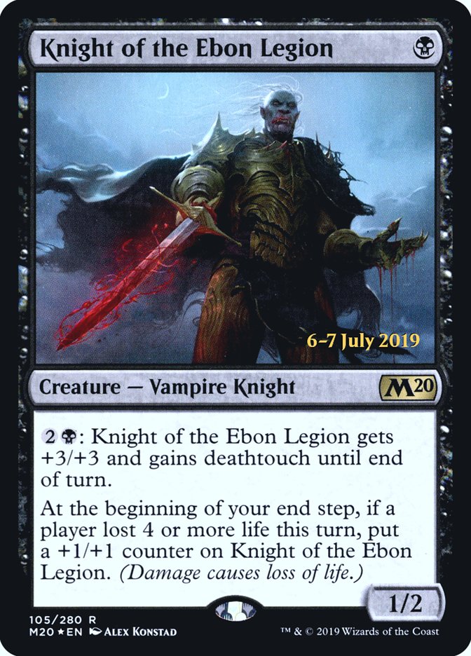 Knight of the Ebon Legion [Core Set 2020 Prerelease Promos] | Silver Goblin