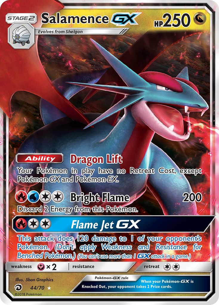 Salamence GX (44/70) [Sun & Moon: Dragon Majesty] | Silver Goblin