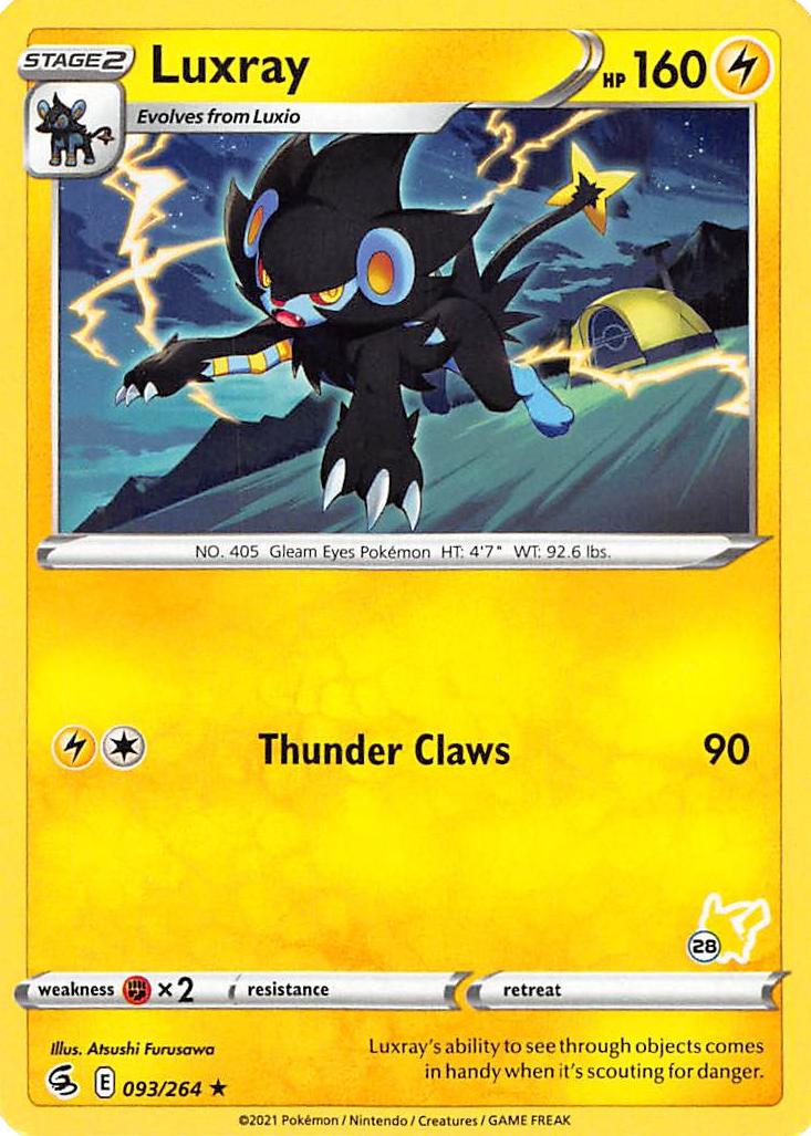 Luxray (093/264) (Pikachu Stamp #28) [Battle Academy 2022] | Silver Goblin