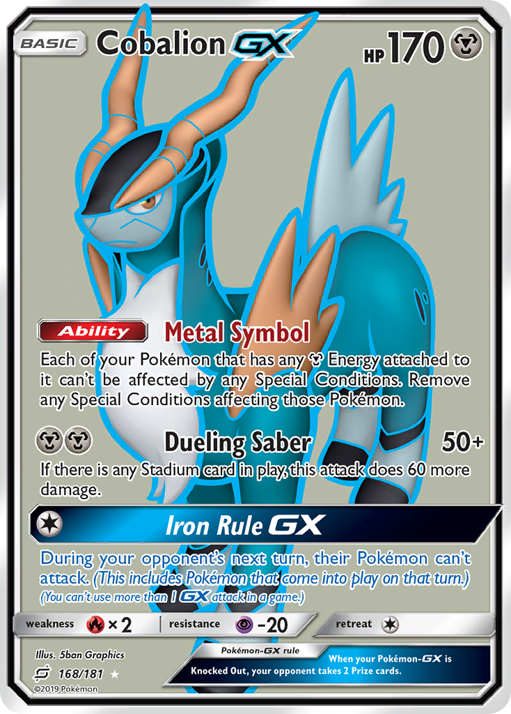 Cobalion GX (168/181) [Sun & Moon: Team Up] | Silver Goblin